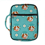 Cute Cow And Daisy Flower Pattern Print Front Pocket Bible Bag