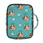 Cute Cow And Daisy Flower Pattern Print Front Pocket Bible Bag