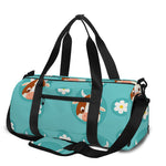 Cute Cow And Daisy Flower Pattern Print Gym Bag