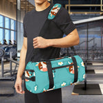 Cute Cow And Daisy Flower Pattern Print Gym Bag