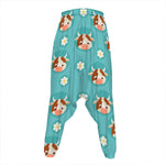 Cute Cow And Daisy Flower Pattern Print Hammer Pants