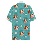 Cute Cow And Daisy Flower Pattern Print Hawaiian Shirt