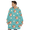 Cute Cow And Daisy Flower Pattern Print Hoodie Blanket