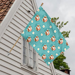 Cute Cow And Daisy Flower Pattern Print House Flag