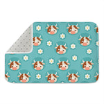 Cute Cow And Daisy Flower Pattern Print Indoor Door Mat
