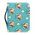 Cute Cow And Daisy Flower Pattern Print Leather Bible Cover