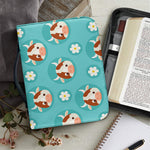 Cute Cow And Daisy Flower Pattern Print Leather Bible Cover