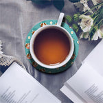 Cute Cow And Daisy Flower Pattern Print Leather Coaster Set