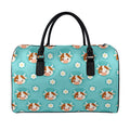 Cute Cow And Daisy Flower Pattern Print Leather Duffel Bag