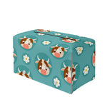 Cute Cow And Daisy Flower Pattern Print Leather Tissue Box Cover
