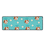 Cute Cow And Daisy Flower Pattern Print Long Kitchen Mat