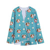 Cute Cow And Daisy Flower Pattern Print Long Sleeve Short Coat