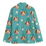 Cute Cow And Daisy Flower Pattern Print Men's Blazer