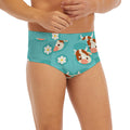 Cute Cow And Daisy Flower Pattern Print Men's Briefs