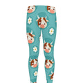 Cute Cow And Daisy Flower Pattern Print Men's Leggings