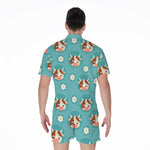 Cute Cow And Daisy Flower Pattern Print Men's Rompers