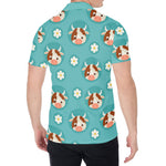 Cute Cow And Daisy Flower Pattern Print Men's Shirt