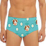 Cute Cow And Daisy Flower Pattern Print Men's Triangle Swim Briefs