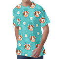Cute Cow And Daisy Flower Pattern Print Men's Velvet T-Shirt