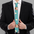 Cute Cow And Daisy Flower Pattern Print Necktie