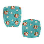 Cute Cow And Daisy Flower Pattern Print Office Chair Cover