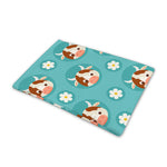 Cute Cow And Daisy Flower Pattern Print Pet Cooling Mat Cover