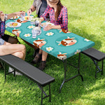 Cute Cow And Daisy Flower Pattern Print Picnic Table Cover