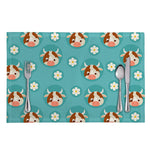 Cute Cow And Daisy Flower Pattern Print Placemat