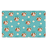 Cute Cow And Daisy Flower Pattern Print Polyester Doormat