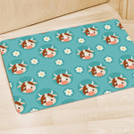 Cute Cow And Daisy Flower Pattern Print Polyester Doormat