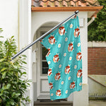 Cute Cow And Daisy Flower Pattern Print Polyester Flag