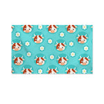 Cute Cow And Daisy Flower Pattern Print Polyester Flag