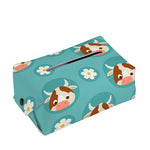 Cute Cow And Daisy Flower Pattern Print Rectangle Tissue Box Cover