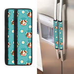 Cute Cow And Daisy Flower Pattern Print Refrigerator Handle Covers
