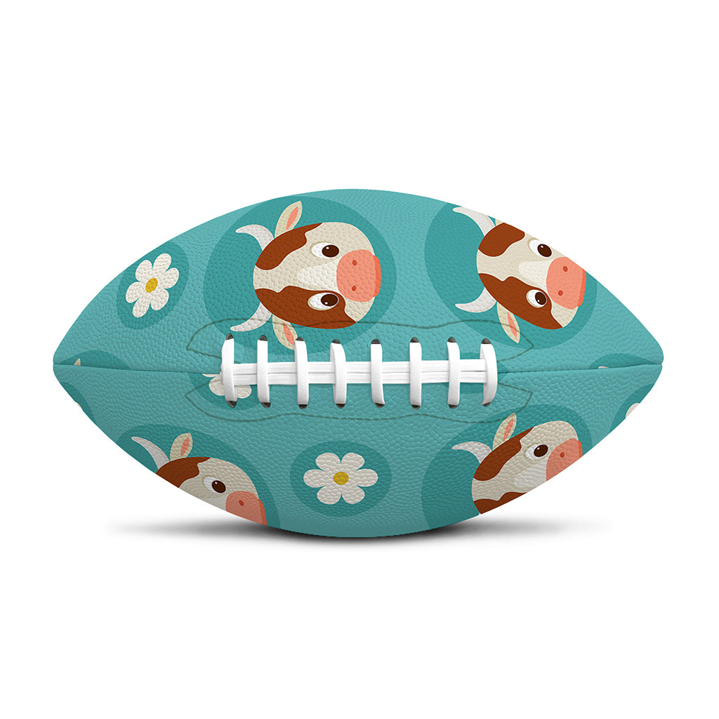 Cute Cow And Daisy Flower Pattern Print Rugby Ball