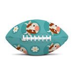 Cute Cow And Daisy Flower Pattern Print Rugby Ball