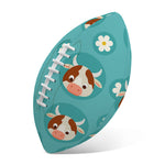 Cute Cow And Daisy Flower Pattern Print Rugby Ball