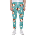 Cute Cow And Daisy Flower Pattern Print Joggers