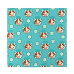 Cute Cow And Daisy Flower Pattern Print Silk Bandana