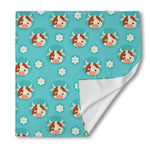 Cute Cow And Daisy Flower Pattern Print Silk Bandana