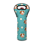 Cute Cow And Daisy Flower Pattern Print Single Neoprene Wine Tote