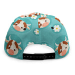 Cute Cow And Daisy Flower Pattern Print Snapback Cap