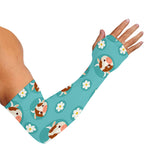 Cute Cow And Daisy Flower Pattern Print Sun Protection Arm Sleeves