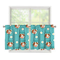 Cute Cow And Daisy Flower Pattern Print Tier Curtains
