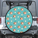 Cute Cow And Daisy Flower Pattern Print Tire Cover