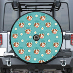 Cute Cow And Daisy Flower Pattern Print Tire Cover With Camera Hole