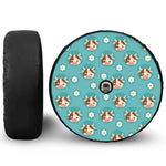 Cute Cow And Daisy Flower Pattern Print Tire Cover With Camera Hole