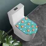 Cute Cow And Daisy Flower Pattern Print Toilet Lid Cover
