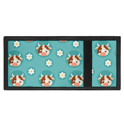 Cute Cow And Daisy Flower Pattern Print Trifold Wallet