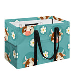 Cute Cow And Daisy Flower Pattern Print Utility Tote Bag